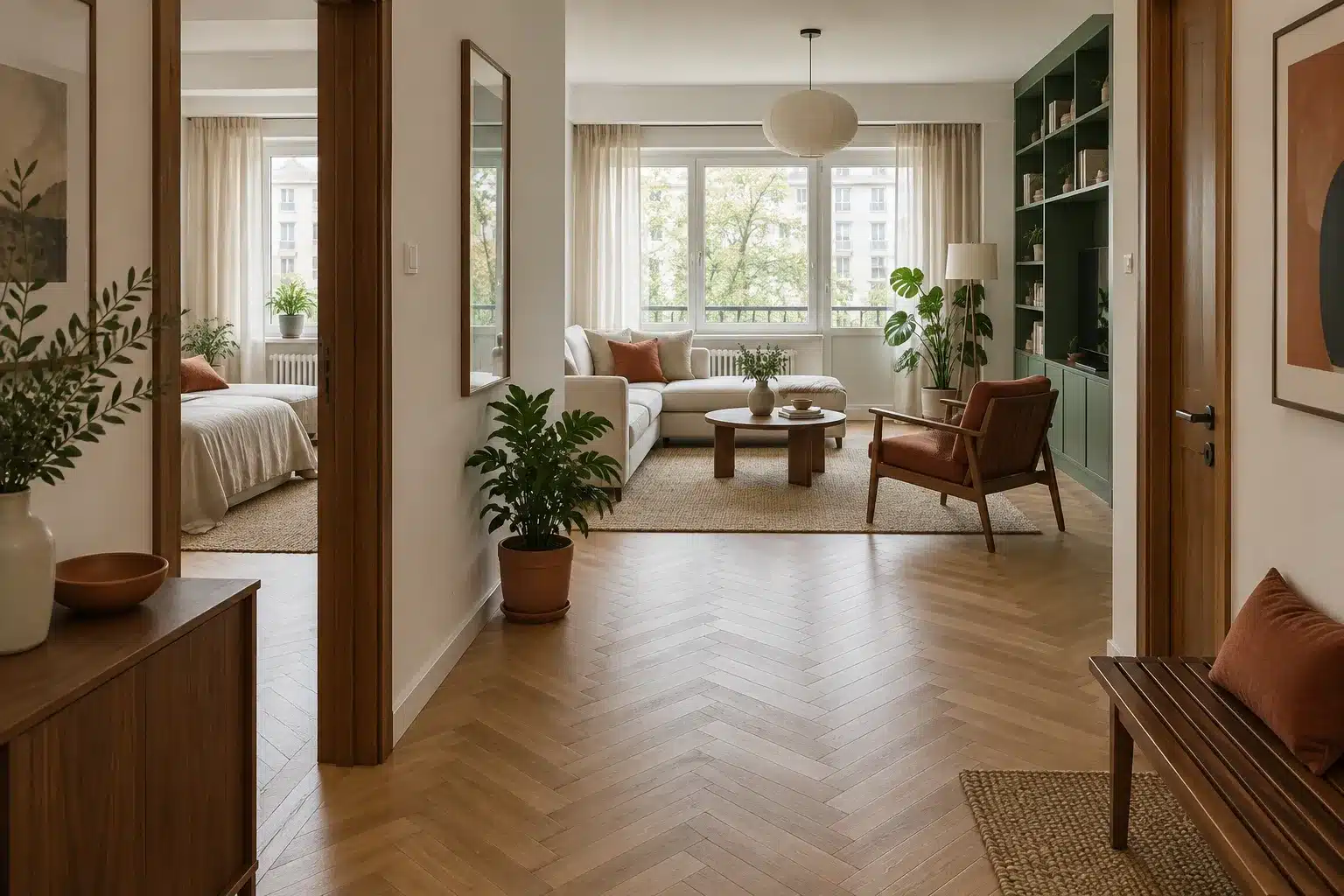 Renovarea unui apartament vechi: ordinea lucrărilor, de la evaluare la finisaje 1 Renovarea unui apartament vechi: concept de finisaje deschise și pardoseală din lemn